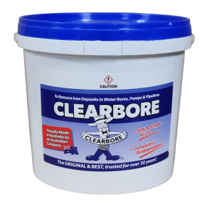 Professional mixing Clearbore water bore cleaning solution following proper pre-dissolution procedures 